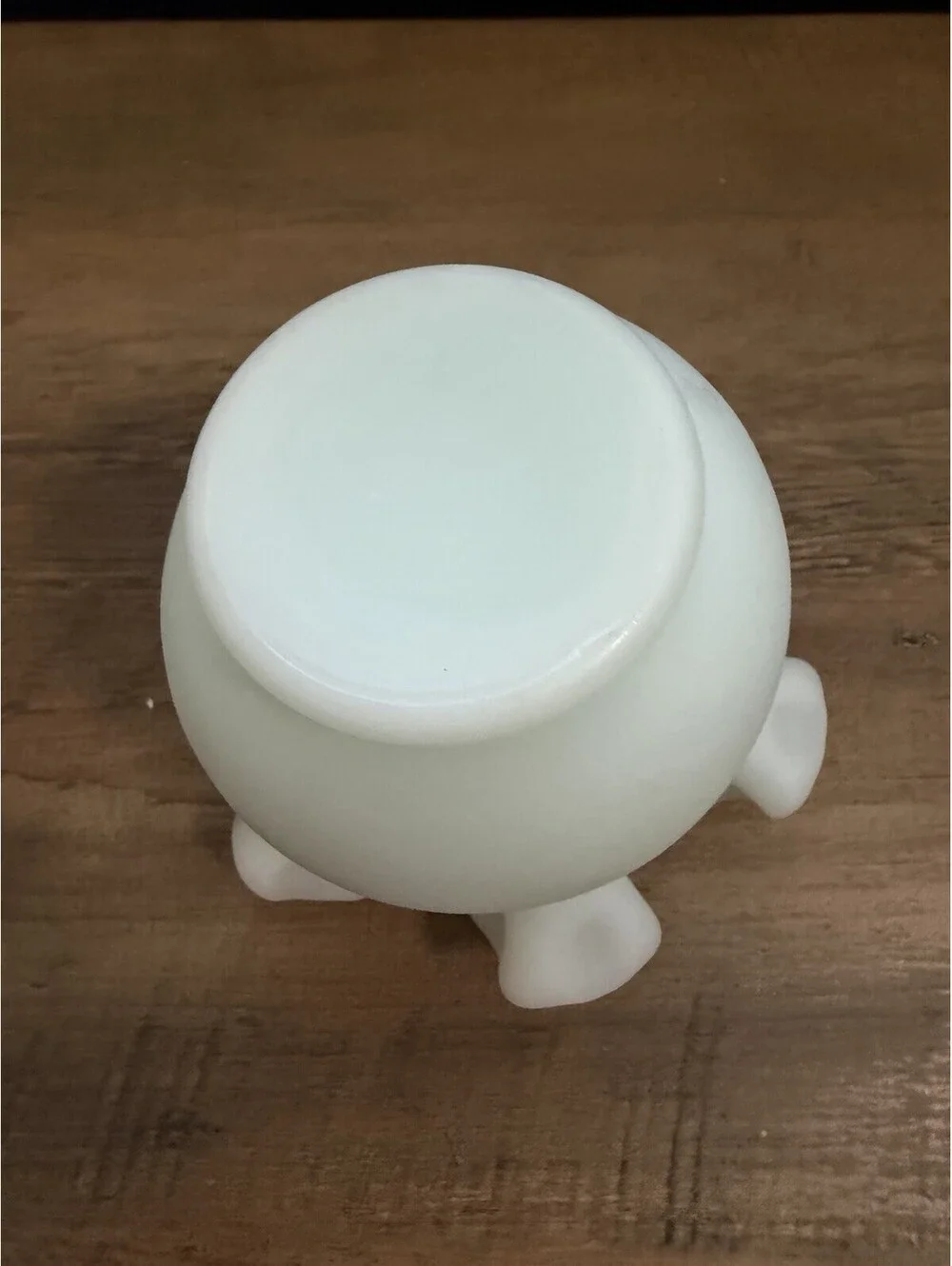 VINTAGE FENTON Satin Milk Glass Ruffle Vase 4”